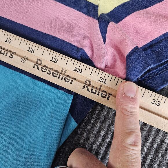 Nautica Shirt Mens Large Multi Color Striped Crewneck Sail Logo Short Sleeve - Picture 6 of 8